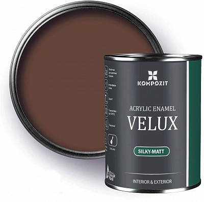Эмаль акриловая Kompozit VELUX 133 фундук шелковистый мат 0,75л
