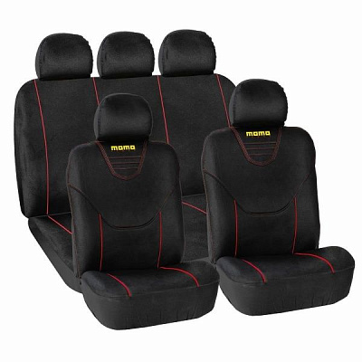 Комплект чохлів на сидіння Fodera Univ MOMO SC034BR чорний із червоним