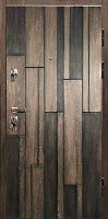 Дверь входная Мавіс + снаружи 3Д и черная патина Н-06 дуб шале карамель 2030x880мм правая