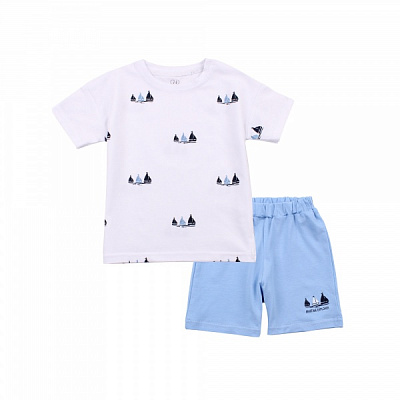 Комплект для хлопчиків Фламінго 646-420 білий/блакитний р.86