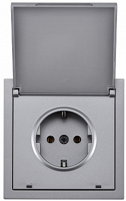 Механизм розетки бытовая с заземлением HausMark Juna IP20 серый 7041-3588-123BQC