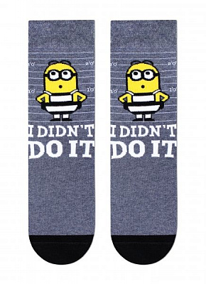 Шкарпетки чоловічі Брестские 2137 Minions (середньої довжини) 298 р. 29 темно-сірий меланж 1 пар