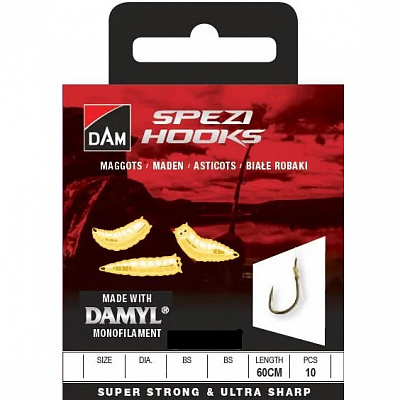 Гачок з повідцем DAM SPEZI LEADER MAGGOTS №14 10 шт.