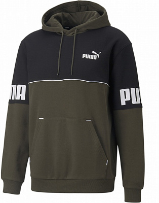 Джемпер Puma POWER COLORBLOCK HOODIE FL 84980770 р. M зелений із чорним