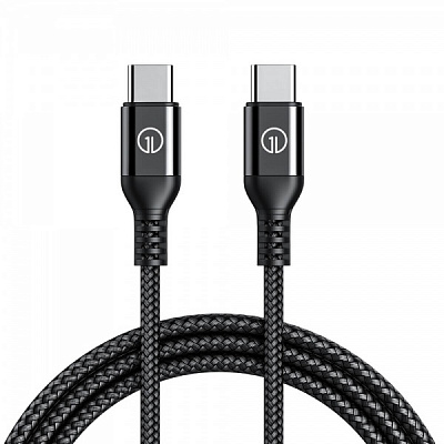Кабель OneLounge 1Power USB-C to USB-C 60W 1,2 м black (14125) 