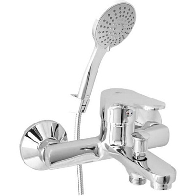 Смеситель для ванны Rubineta с лейкой и душевым шлангом Luka-10/K LU10K08