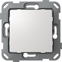 Переключатель проходной одноклавишный Plank Electrotechnic Classic/Nordic без подсветки 10 А 250В белый PLK0211031