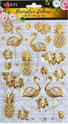 Набор декортивних стикеров с тиснением фольгой Микс, 140 * 210мм 741284 20 шт.