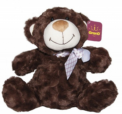 Мягкая игрушка Grand Fantasy Медведь коричневый с бантом 33 см 3302GMB