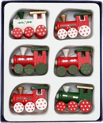 Набор деревянных фигурок Паровозик 4 см 6 шт./уп.  
