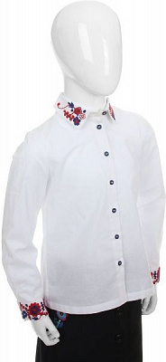 Вышиванка детская Эдельвика р.152 белый 89-19/09 