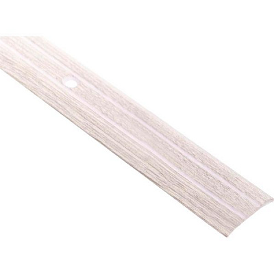 Порожек алюминиевый декорированный Braz Line рифленый с отверстиями 25x2700 мм дуб беленый