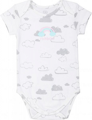 Комбінезон Фламінго боді ясельний Хмарки р.74 молочно-серый 136-222-14