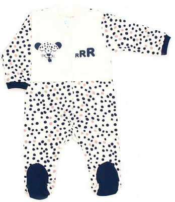 Чоловічок Baby Veres Leo р.68 молочний із синім