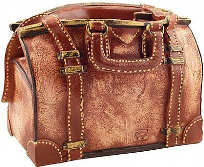 Кашпо декоративное Кожаная сумка 