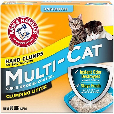 Наполнитель для кошачьего туалета Arm&Hammer Multicat без аромата 9,07 кг