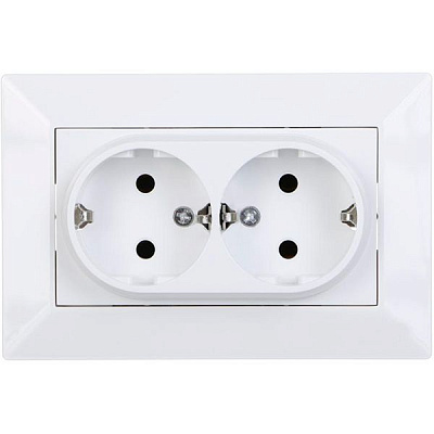 Розетка подвійна HausMark Alta білий SNG-SCP.SQ20MG21WG-WH