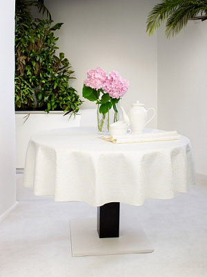 Скатерть Лист 116-23/00 d160 бежевый Эдельвика 