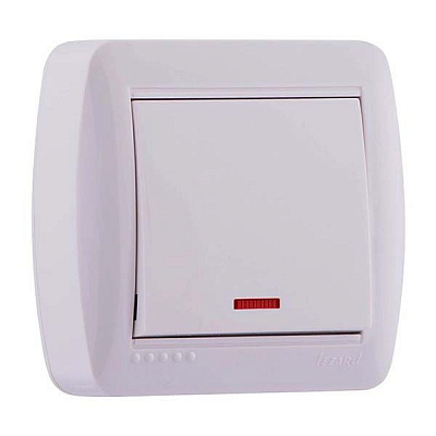 Вимикач одноклавішний Lezard Demet з підсвіткою 10 А 250В IP20 білий 711-0200-111