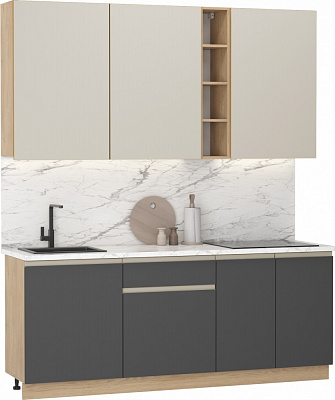 Кухня Грейд Сабина ДСП 2мфунго/графит серый/дуб кремона торро