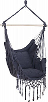 Крісло-гамак UP! (Underprice) з бахромой та подушками 100x130 см сірий 
