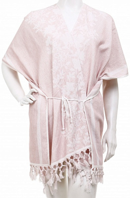 Пончо махровое розовый 