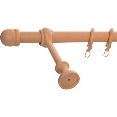 Карниз Gardinia Bona одинарний укомплектований d28 мм 200 см натуральний