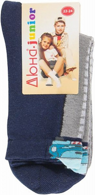 Шкарпетки дитячі Duna 5В 400 р.22 синій із сірими вставками