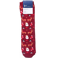 Шкарпетки жіночі Luna махрові Сніговик та олені р. 23-25 червоний 