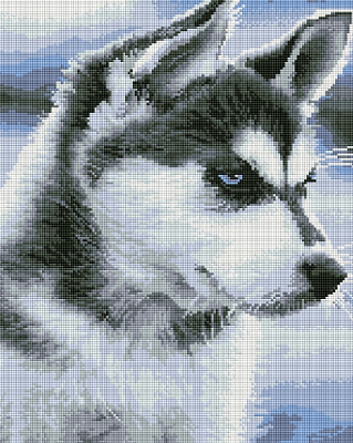 Алмазная мозаика Щенок Хаски 40x50 см DBS21714 Brushme 