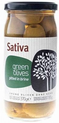 Оливки Sativa зеленые без косточек в рассоле