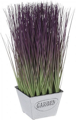 Рослина штучна в горщику Міскантус 38 см фіолетово-зелений