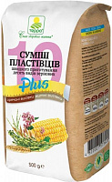 Суміш пластівців Терра 10 видів зернових швидкого приготування + гречані та житні висівки 500 г 