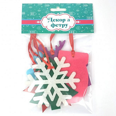 Декор из фетра Новый Год микс 6 шт. Аплі-Краплі