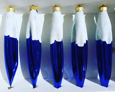 Набор елочных игрушек Сосулька синий 17 см 5 шт./уп. 