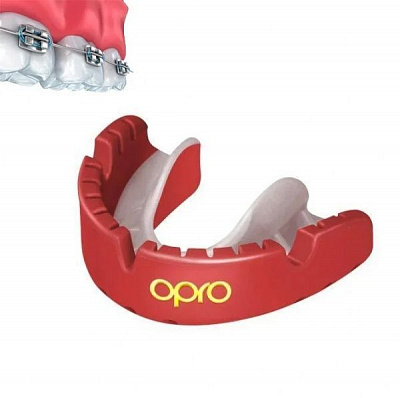 Капа Opro Gold Braces красная р. универсальный 