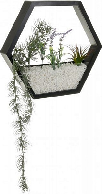 Декор настенный Nature шестиугольный 34,5x30 см черный 