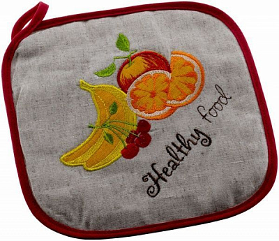 Прихватка Хелси фуд Фрукты 22x22 см серый Галерея льна 