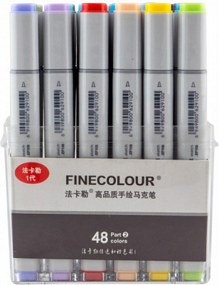 Набір двосторонніх маркерів FINECOLOUR Sketchmarker 48 кольорів EF100-TB48 різнокольоровий