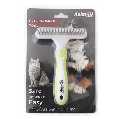 Гребінець-граблі AnimAll Groom для тварин, Зелена 67019