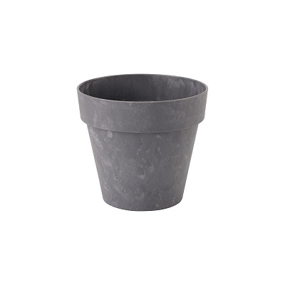 Горшок для цветов пластик Ibiza beton 22 круглый бетон темный 4,5 л Form Plastic