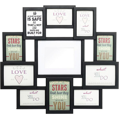 Фоторамка Колаж кругла 10 шт чорна