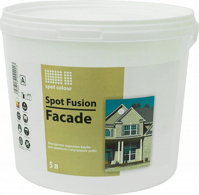 Фарба акрилова водоемульсійна Spot Colour Fusion Facade мат білий 5л