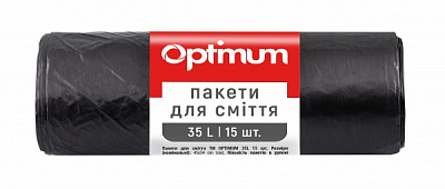 Мешки для бытового мусора OPTIMUM* стандартные 35 л 15 шт.