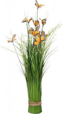 Рослина штучна сніп з помаранчевими метеликами 60 см P50601-60