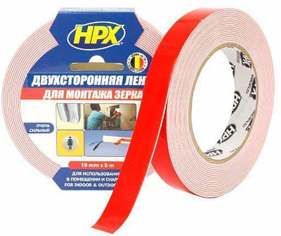 Двостороння клейка стрічка для монтажу дзеркал 19 мм x 5 м DS1905
