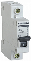 Автоматический выключатель IEK ВА47-29 1Р 16А 4,5кА х-ка C GENERICA MVA25-1-016-C