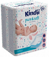 Пеленки одноразовые Kindii Pure & Soft 10 шт. 60х60 см белый 
