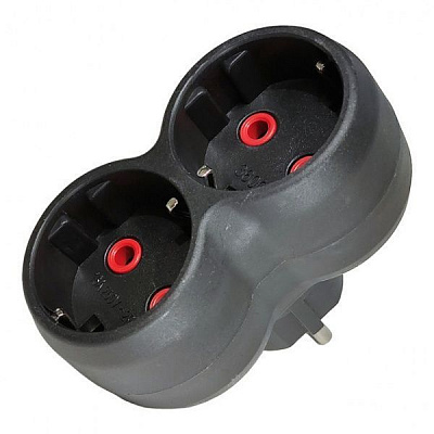 Двойник Neomax с заземлением 2 гн. черный NX1112 