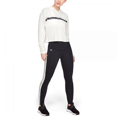 Джемпер Under Armour TAPED UA CROP HOODIE 1345891-112 р. S белый